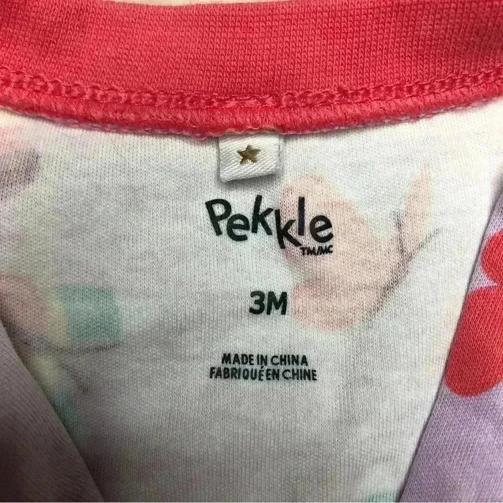 Pekkle Footed Onesie  Pajamas Purple/Pink Size 3 Months - Picture 2 of 16